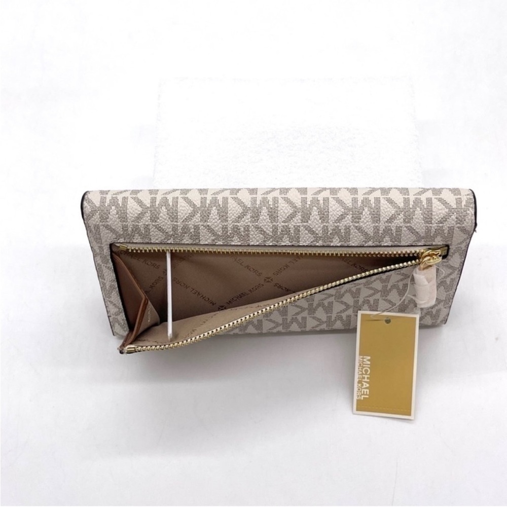 Michael Kors Medium Double Packet Tote Bag & Trifold Wallet Vanilla/Brown - Picture 11 of 13